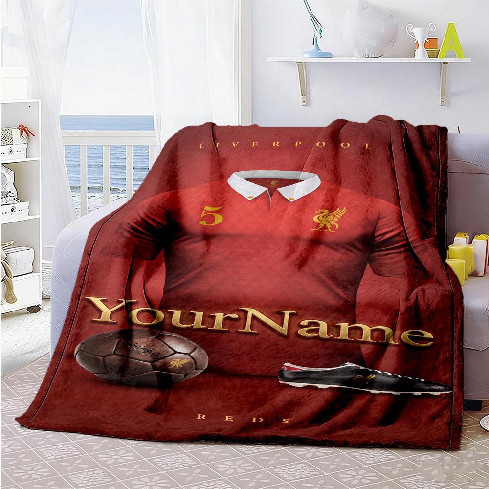 Liverpool Personalized Name Blanket Gift Customizable Blanket Warmthful Decor Great for Office Chair Seaside Couch Livingroom for All Occasions