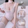Sheer High Elastic Open Crotch Bodysuit Lingerie Set