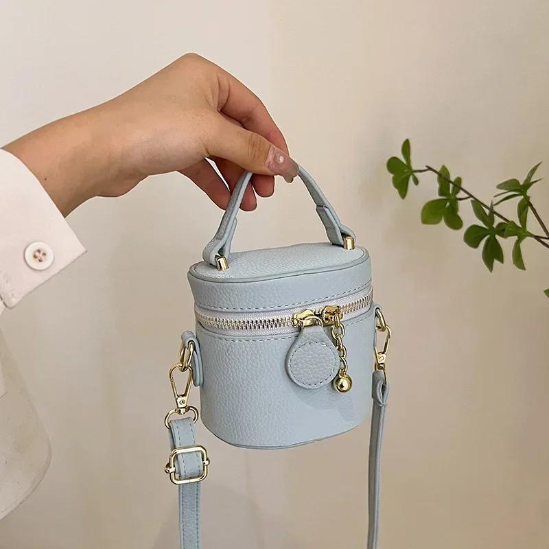 New fashion multicolor mini bucket bag portable summer Korean shoulder unique fashion lipstick crossbody bags