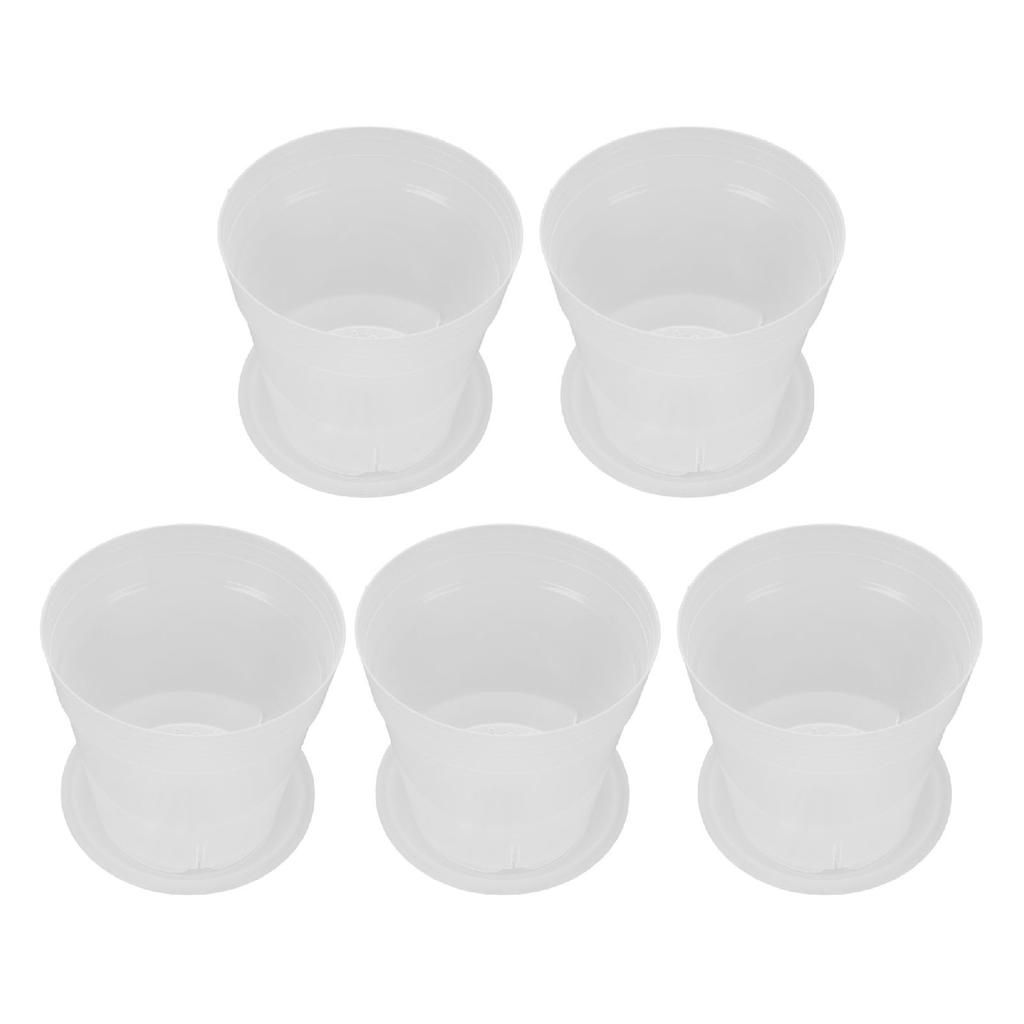 5 st Orkidekrukor med Hål Fat Inomhus Klar Plast Växtkruka Set Optimal Dränering för Hemma