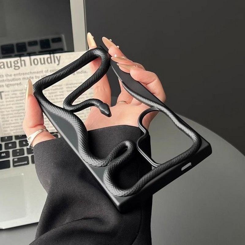 Silikonový kryt s 3D hadím pokovením, nárazuvzdorný, měkký, dutý, pro Samsung S25 Ultra S24 S23 FE S22 A56 A16 A36 A55 A06 A15 A26