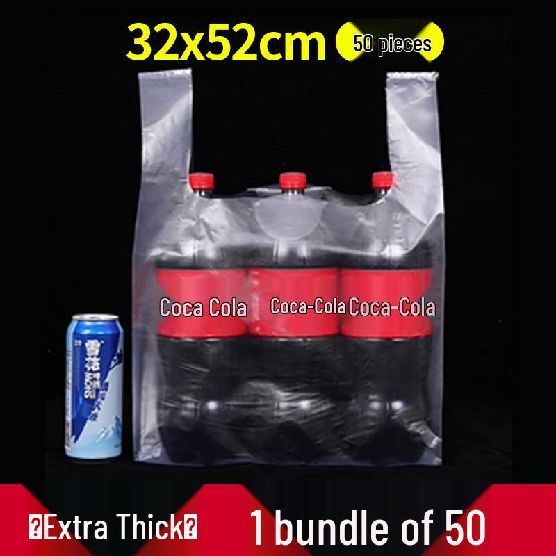 Transparent White Plastic Vest Bag for Food & Fruit Packaging - Disposable & Convenient for Takeaway & Supermarket Use