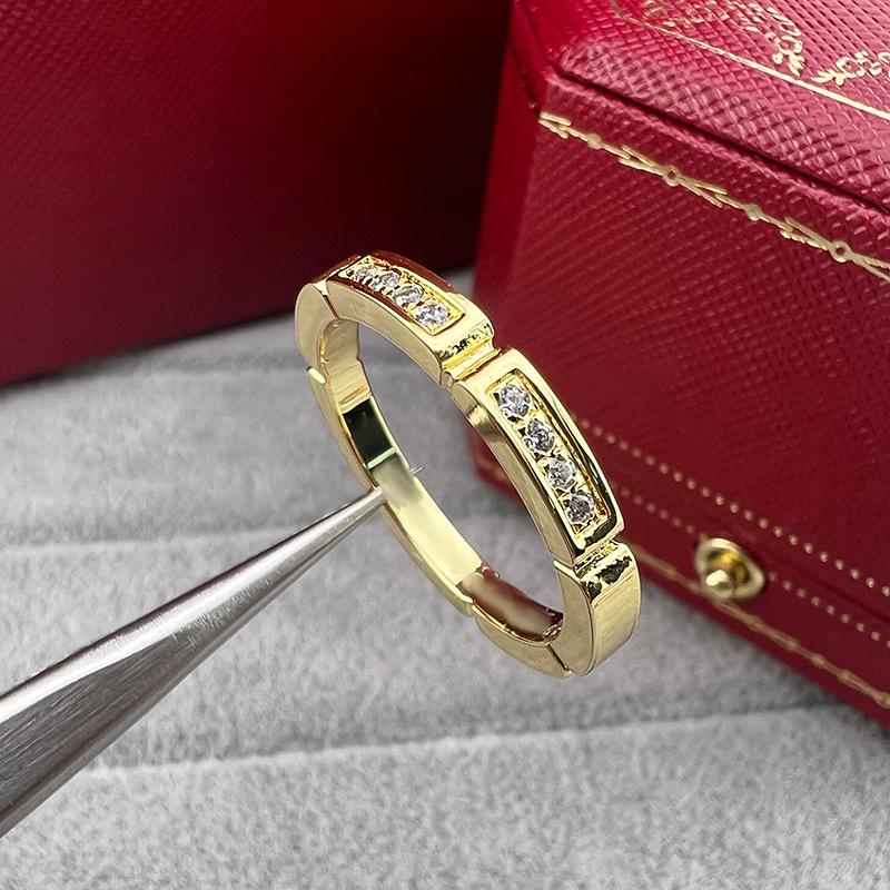 2025 Dreifarbiger Diamantbesetzter Minimalistischer Panther-Paar-Unisex-Ring