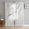 Marble Nordic Style Tulle Sheer Curtains for Living Room Decoration Window Curtain for Bedroom Kitchen Voile Organza Drapes