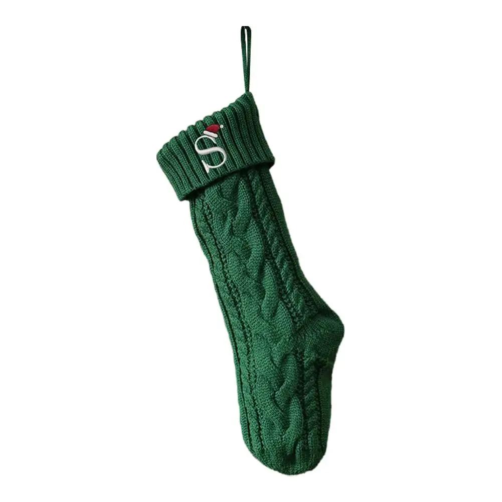 

Christmas Stockings For Kids Large Size Cable Knit Stocking Christmas Decorations For Family Party Embroidered Knitted Lett T0R0