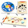 Holzplanet Puzzles Parish Lernen Montessori Spielzeug Kinder Mondphasenwechsel Kognitive Weltkarte Zuordnungsspiel Für 3-6 Jahre