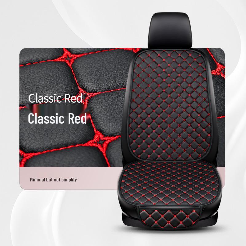 Universal Nappa Leather Car Seat Cushion: Star Embroidered, Backless, Non-Slip, Three-Piece Set