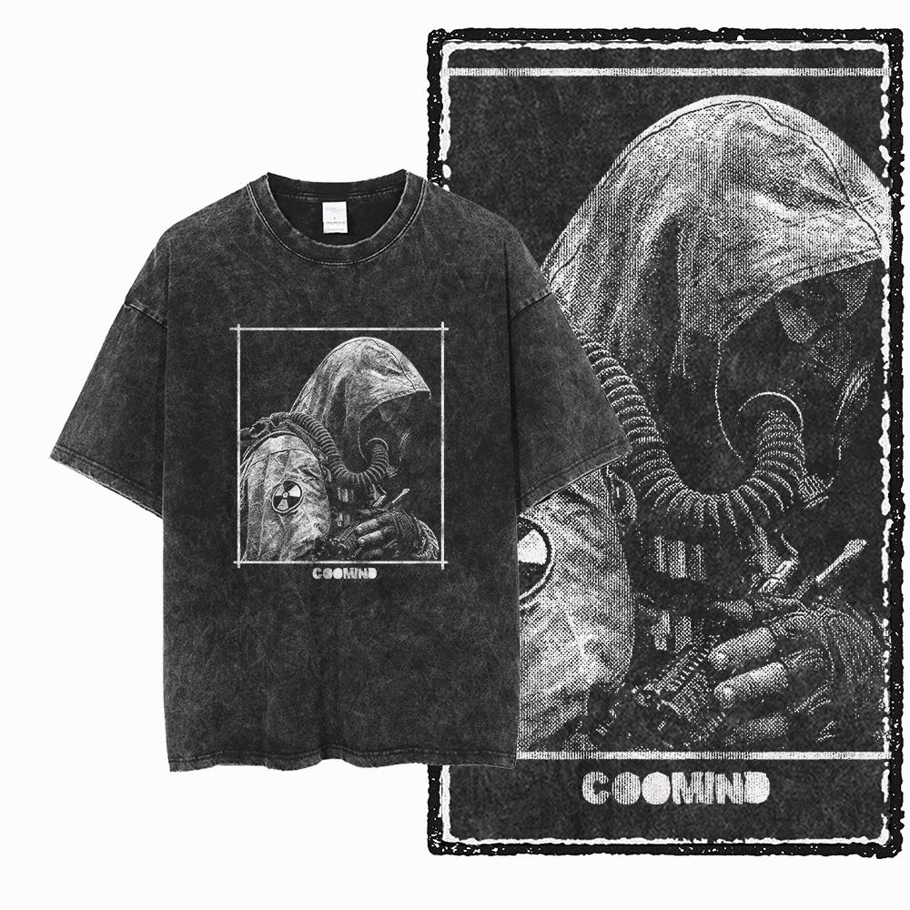 U6 100% Baumwolle Übergröße Acid Washed Cooler Streetwear Print Unisex T-Shirt Vintage Cool Vintage Herren T-Shirt Cooles T-Shirt für Herren