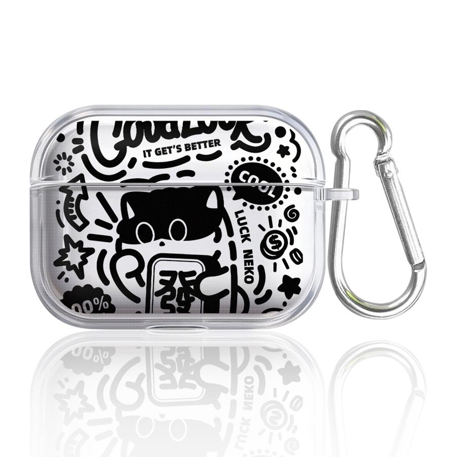 Cartoon Mahjong Kitten Clear Earphone Cases Cover Case For Airpods 3 1 Pro2 2 Pro 4 Pro3