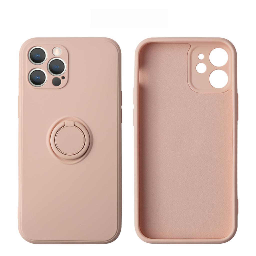 Applicable To IPhone 16 Ring Bracket Mobile Phone Case Apple 15 ProMax Liquid Silicone 14 Matte 13 Protective Cover