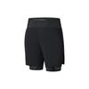 SAUCONY Solid Color Logo High Waist Straight Leg Sports Shorts Men Shorts Black SC2230206A-BK01