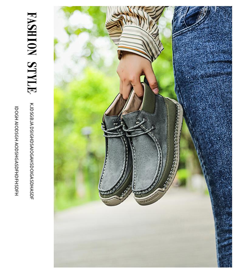 Women's Non-slip Soft Sole Ankle Boots, Spring/Autumn Plus Size Casual Hand-stitched Mother's Shoes