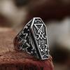 Fashion Vintage Stainless Steel Cross Rings for Men's Punk Creative Amulet Pentagram Ring Personality Jewelry Gift Wholesale