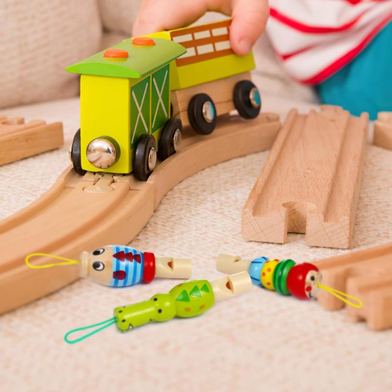 Animal Wooden Whistle Handcrafted Wooden Whistle Party Gift Holiday Celebration Cheering Tool Fun Animal Sound Noise Maker Sport