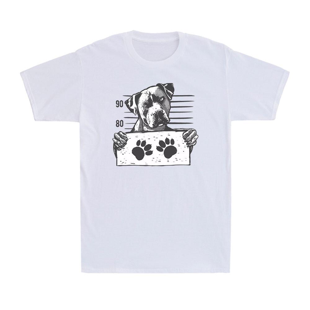 Mugshot Dog Animal Dog Lovers Gift Dog Criminal Personal Stalker Men s T-Shirt L