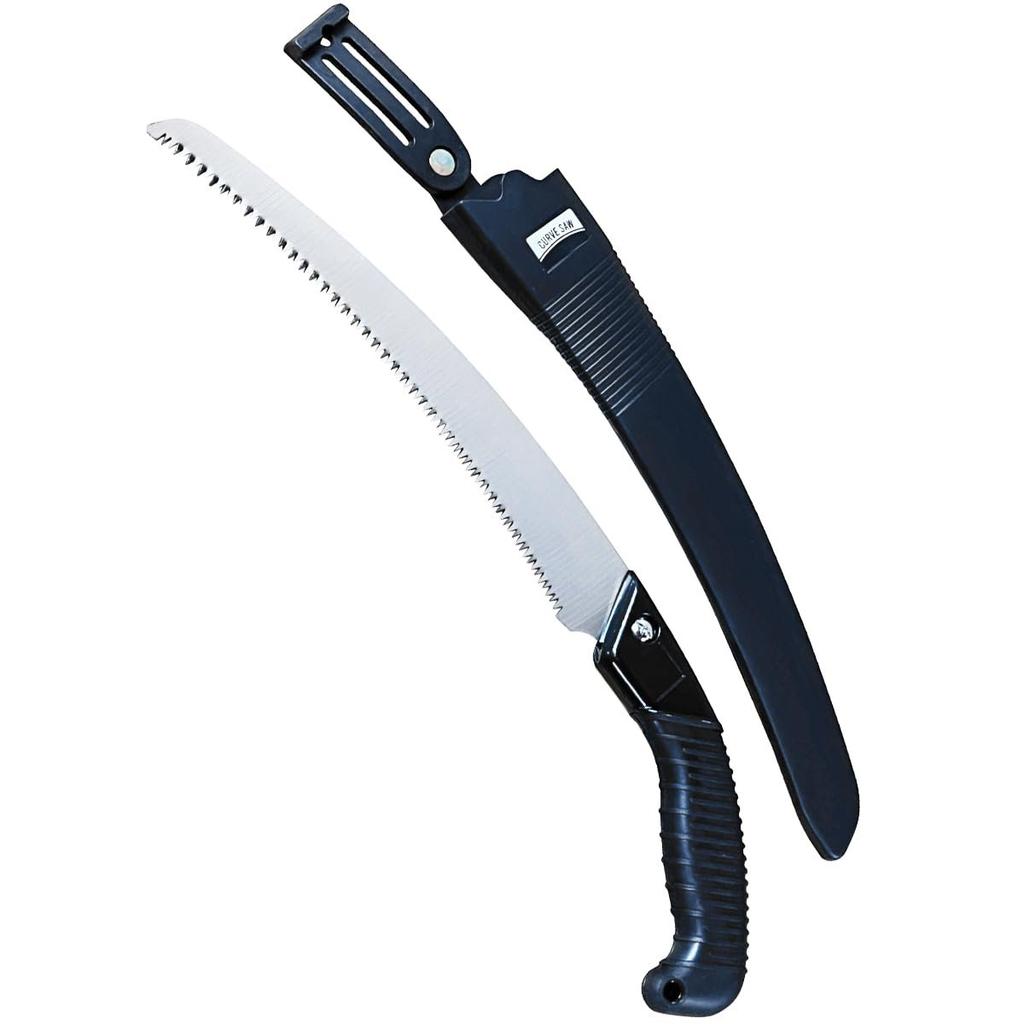 KENOH Curved Pruning Saw 270mm CCS-27 with Sheath, SK85 Steel Blade Hand Saw for Tree Trimming, Fruit Trees, and Gardening