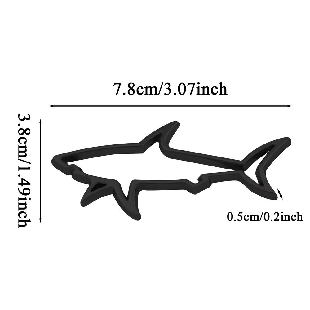 Car Badges Emblems Funny Shark Car Stickers Hollow Weatherproof Sun-Resistant Modification Side Label For Truck Motorcycle