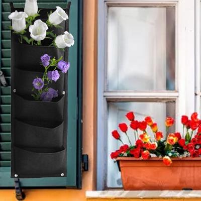 Vertical Hanging Garden Planter with 6 Pockets Waterproof Wall Mount Flower Pot Grow Bag Container Indoor Outdoor Use X3UC