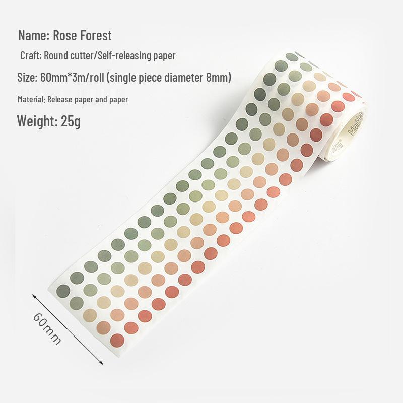 Morandi-Style Colorful Polka Dot Washi Stickers for Planners