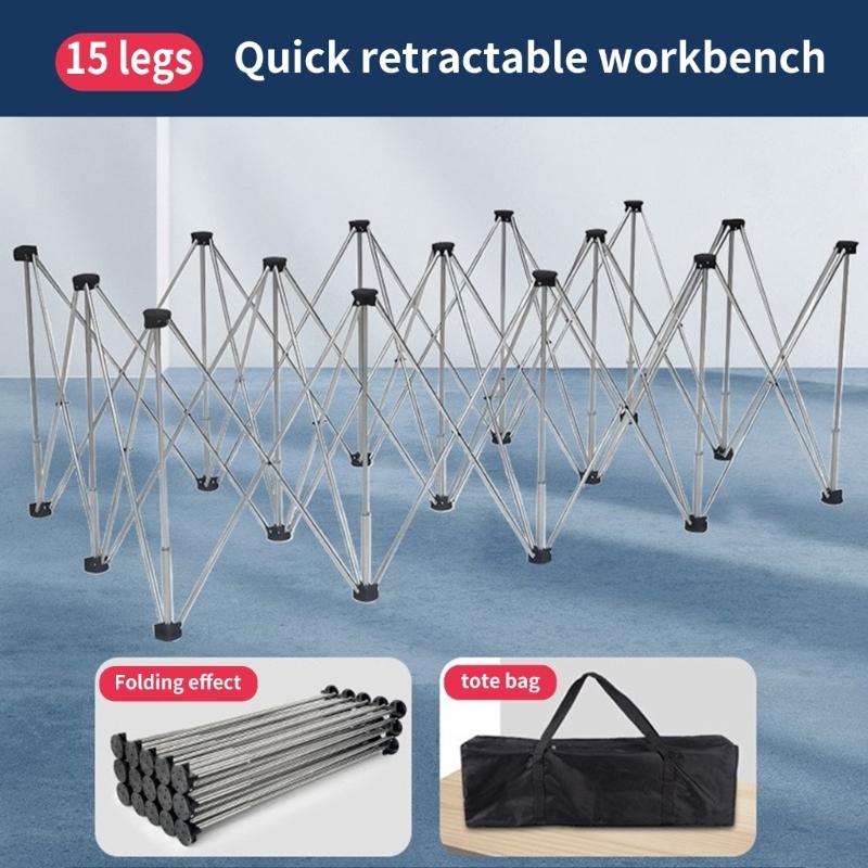 Portable Sawhorse Spiders Leg Workbench Foldable Work Tables Support Work Quick Telescopic Bracket with Carry Bag