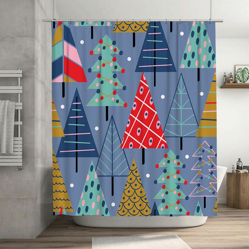 

Tu Abstract Blue Geometric Shower Curtain Modern Art Bathroom Decor Waterproof Fabric Liner Vintage Pattern Backdrop W60H190(CM)-1 Pcs