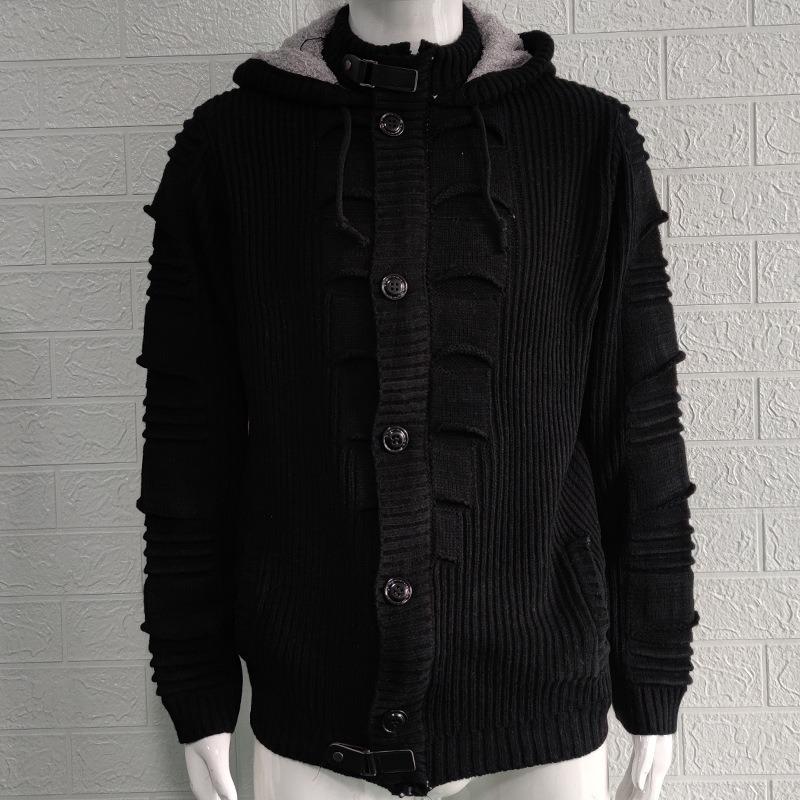 2025 Winter Sweater Cardigan Men's Hooded Knitted Cardigan Jacket