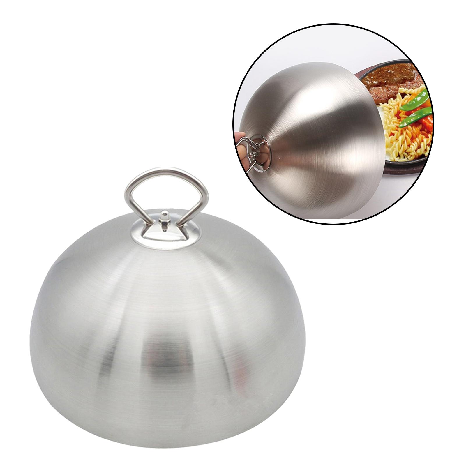 Stainless Steel Cloche Food Cover Dome Serving Plate Dish Dining Dinner Domed Cover Serving Dish Cloche Food Cover