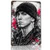 Eminem Portrait Poster Retro D Printed Metal Signs Customized Wall Hanging Gift for Interior Decoration Living Room Ornaments