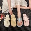 2025 Spring and Summer New Fashion Outer Wear Flat Flip-flops Women's Versatile Toe Slippers Small Fragrant Sexy