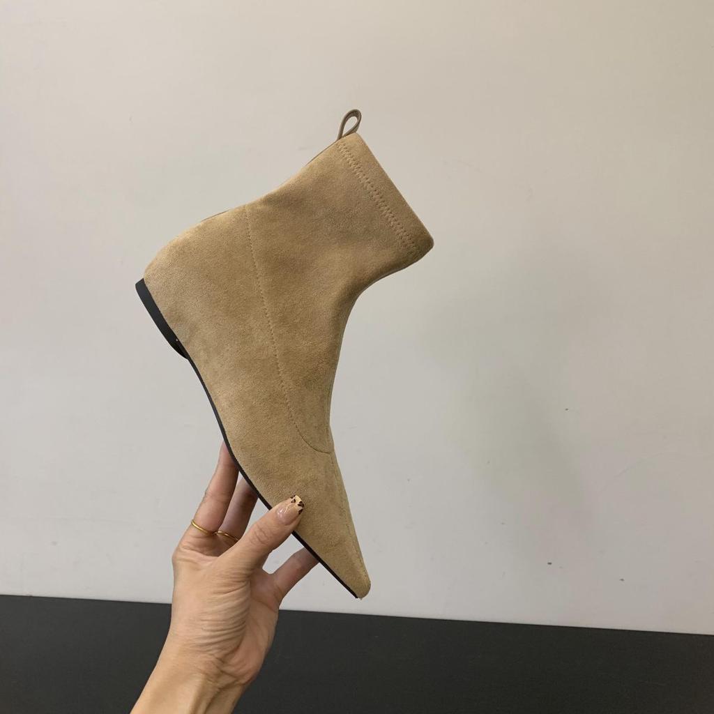 Height-increasing fashion boots 2025 autumn and winter new simple pointed and ankle boots small short boots women's thin boots