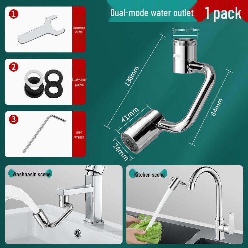 Universal Rotatable Faucet Extension Anti-Splash Aerator Connector