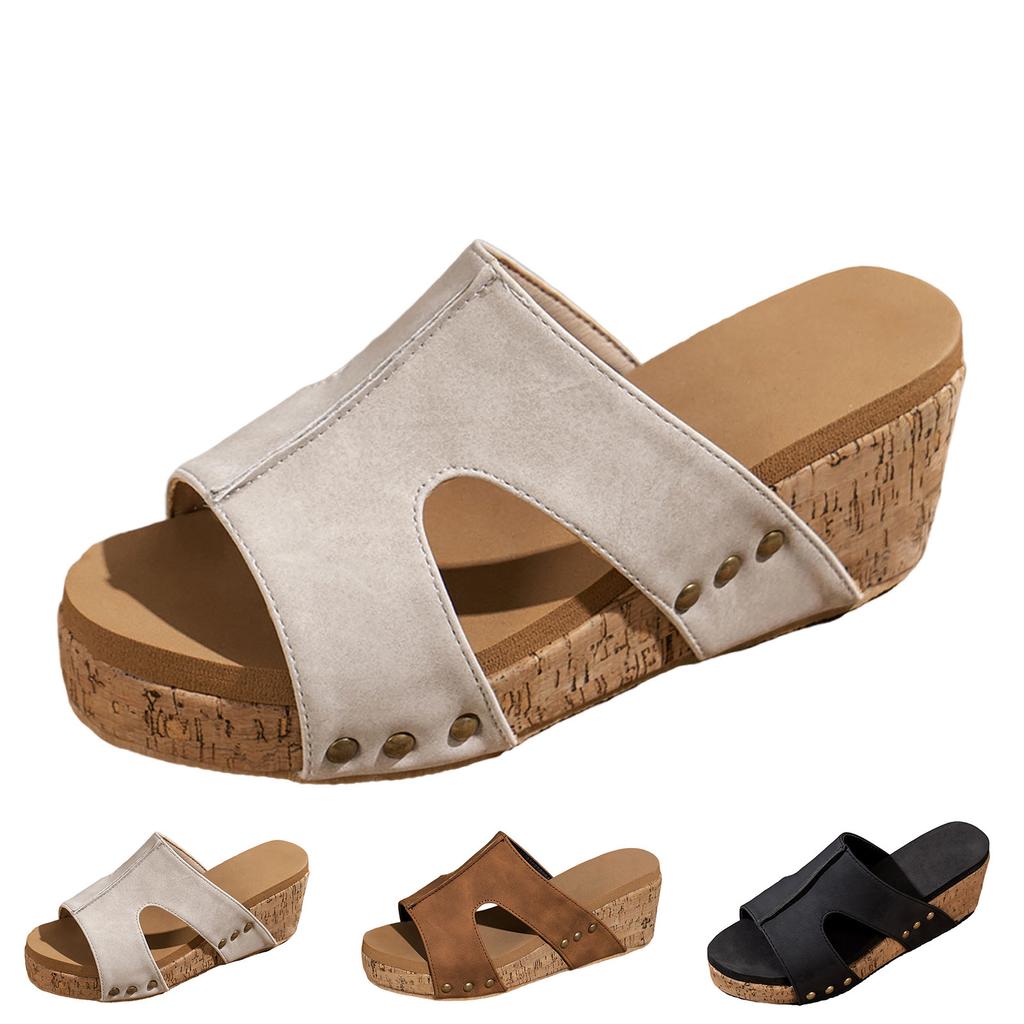 Born Womens Sandals 6 Women Summer Solid Slip On Casual Open Toe Wedges Comfortable Beach Shoes Sandalias Bonitas Para Mujer
