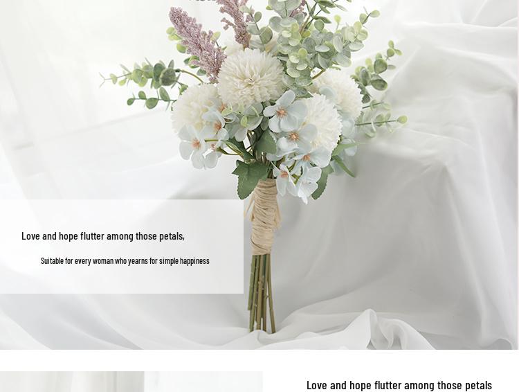 Bouquet Sposa Eucalipto Stile Foresta - Composizione Floreale Artificiale a Mano per Matrimoni & Arredo Casa