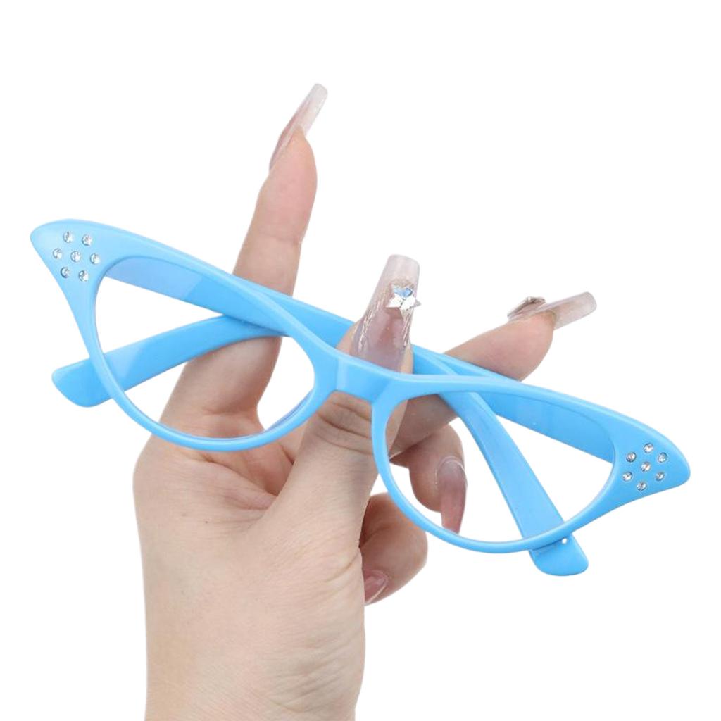 Vintage Glasses for Adult and Kids with Rhinestones Unisex Nerd Styles Clear Lens Glasses for Cosplay Costume Party