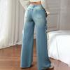 Women's Trousers Large Size Stretch Jeans Loose Semi-Elastic Pants