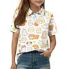 Kids Casual Short Sleeve Polo Shirt Animal Pattern Printed Lightweight Comfortable Breathable Tee Top for Everyday Wear