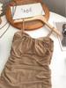 Summer Style Spaghetti Strap Dress - Sexy Twisted Knot Pleated Slim Fit Short Skirt for Mature Women