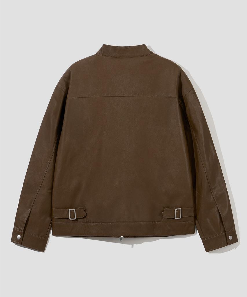 Agod Leather Standard Biker Jacket [Brown]