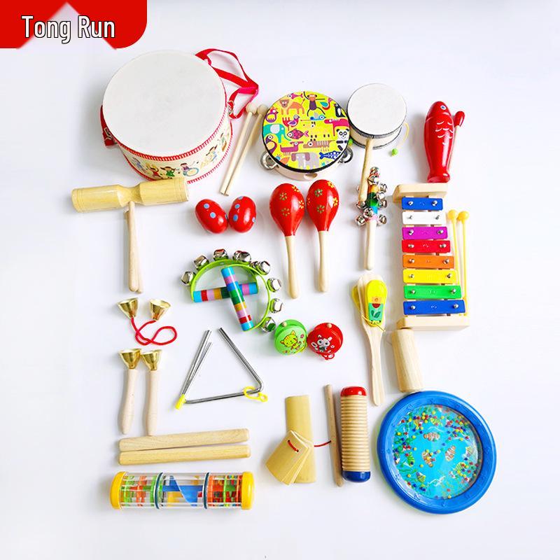 Orff Kindergarten Percussion Set: Castanets, Triangle, Claves, and More Music Toys Regular