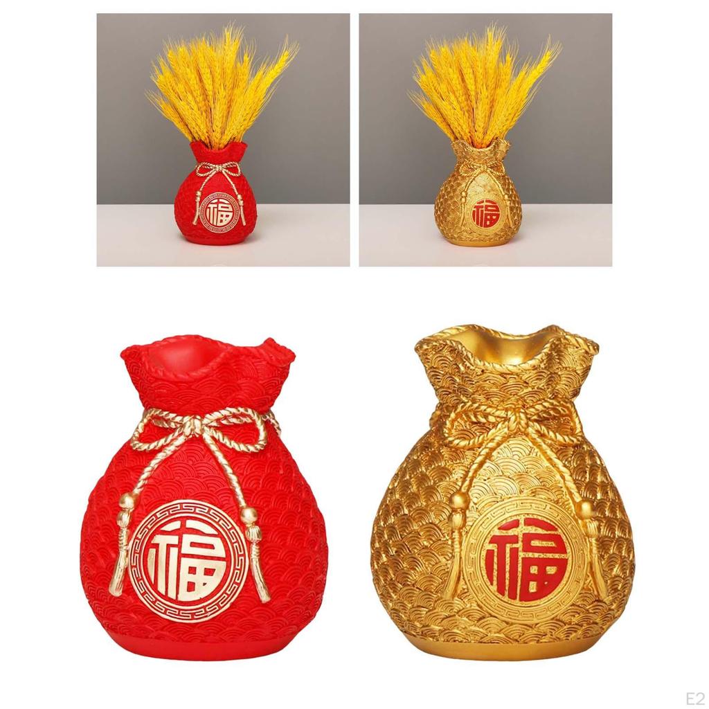 Chinese Resin Flower Vases Tabletop Centerpieces Flowerpot Bouquet Potted Ornament Decorative Vase