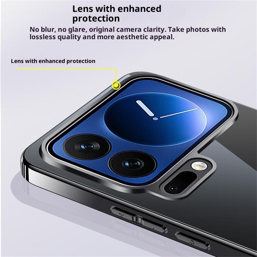 For Xiaomi 17 Pro Max Case Electroplating PC Phone Back Cover with Camera Lens Protector