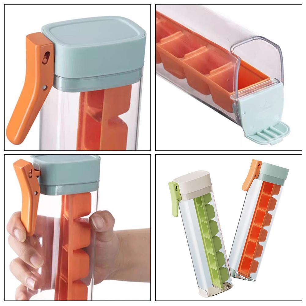 Ice Cube Mold One Hand Press Type Ice Storage Box Ice Cube Tray DIY Ice Cube Maker Mold Household Ice Making Box Barware Tool