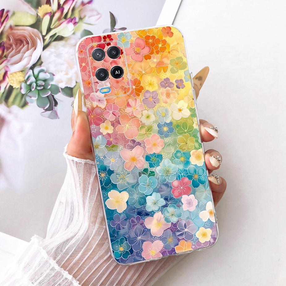 For Oppo A54 4G Case CPH2239 Luxury Butterfly Painted Cover Soft Silicone Phone Case For Oppo A54 5G A 54 s OppoA54s Fundas Bags