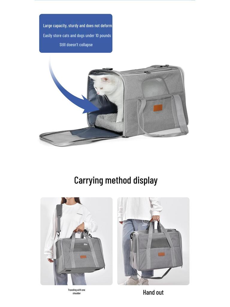 Portable Foldable Cat Backpack: Breathable, Handheld & Shoulder Design with Large Capacity