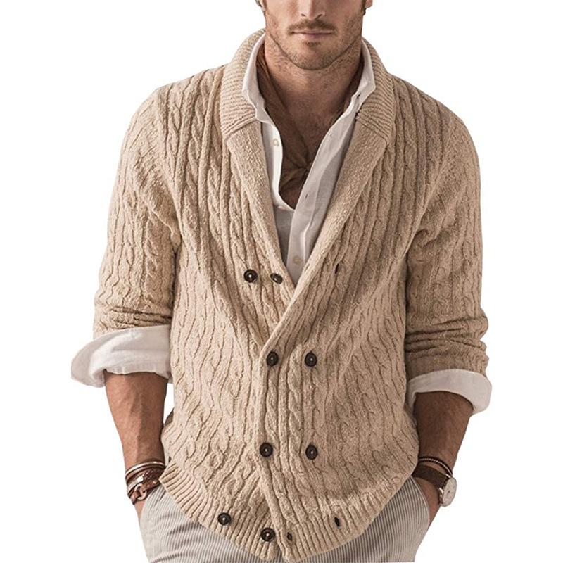 2025 Winter Solid Color Collared Long Sleeve Sweater Jacket