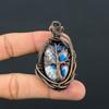 Natural Tree Of Life K2 Blue Azurite Gemstone Copper Pendant Gift 2.24" u0U22