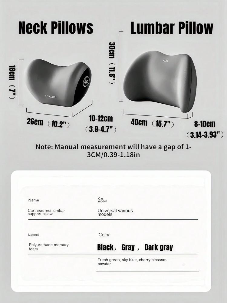 Auto Kopfstütze, Lendenwirbelstütze, Schulterkissen, Autokissen, Memory-Baumwolle Lenden-Rückenstützkissen, Haushaltsprodukte für Autos