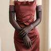 Smooth Sheer Gloves Lace Cuff Stockings Gloves Fashion Five Finger Gloves  Evening Wear
