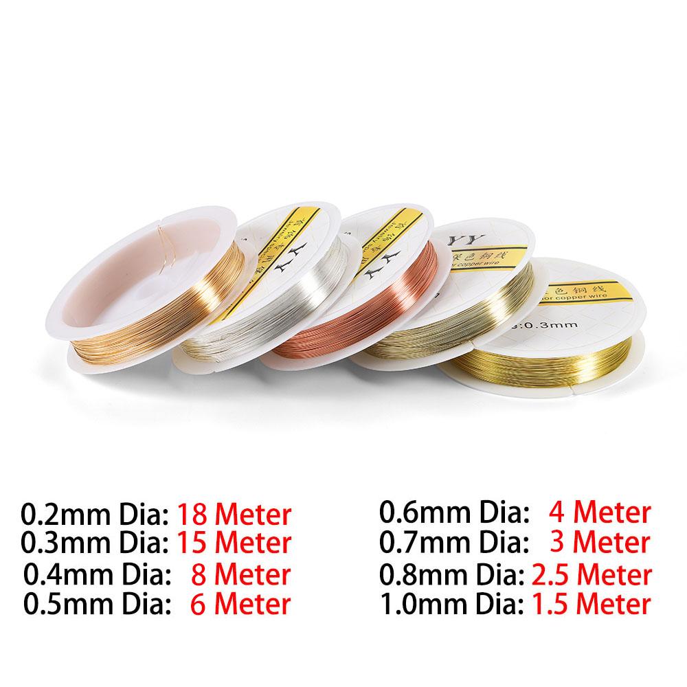 1 Rolle 0,2-1,0 mm hochwertiger farbkonservierender Kupferdraht Perlenschnur Schnurzubehör DIY-Schnur für Schmuckherstellungszubehör