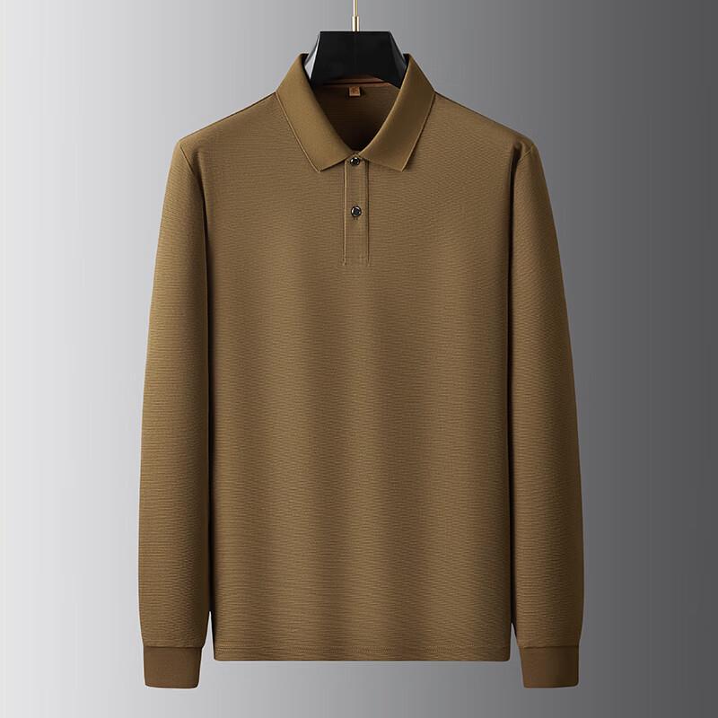 Men's Plus Size Cotton Blend Long Sleeve Polo Shirt